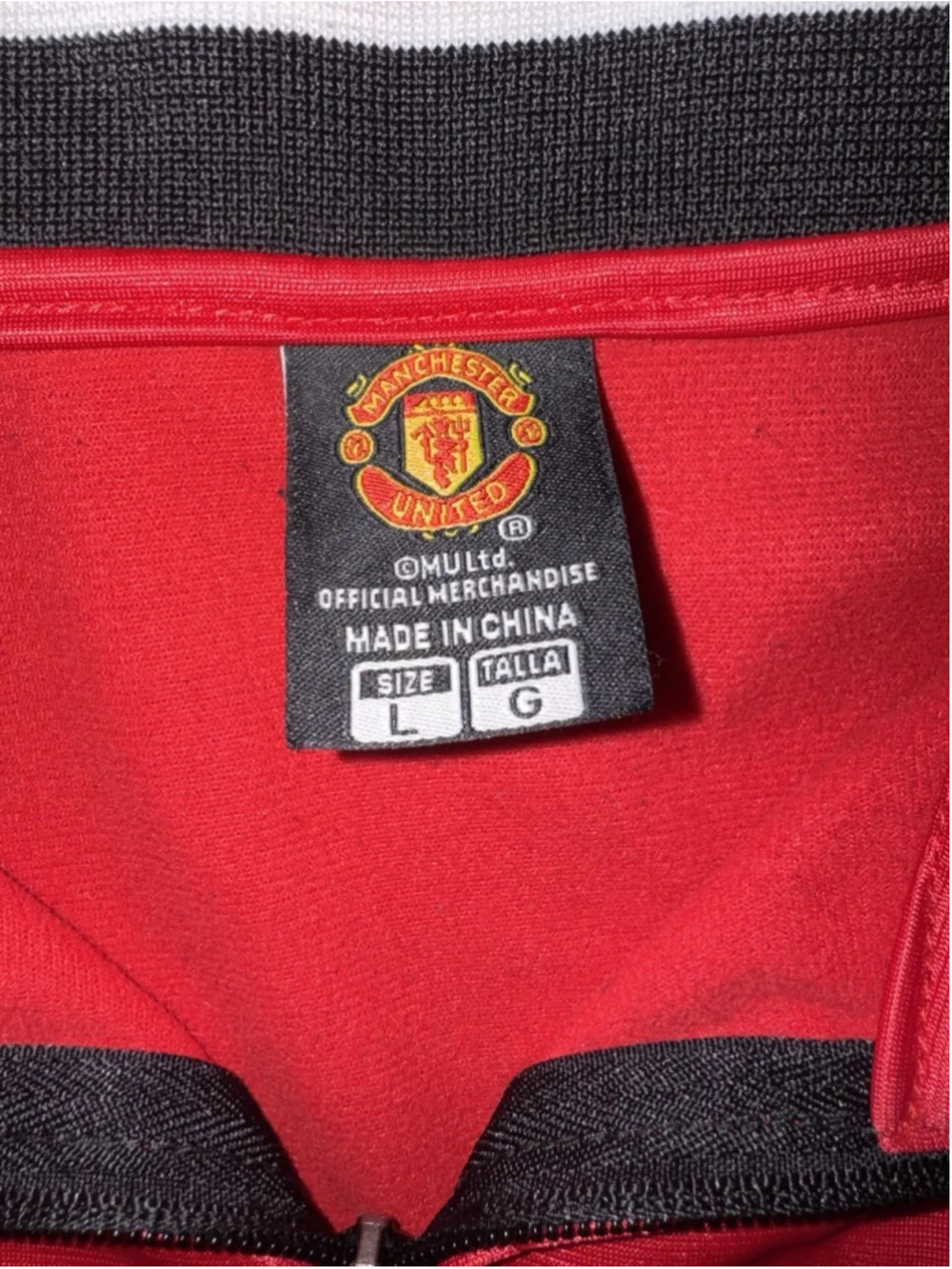Manchester United Track Jacket Soccer Football Full Zip Red Streetwear Large
